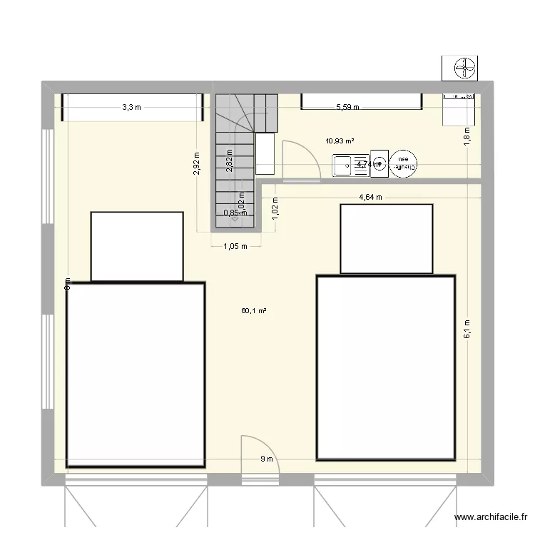 Sous sol Luhier. Plan de 2 et 71 m² Sous sol Luhier. Plan de 2 et 71 m²