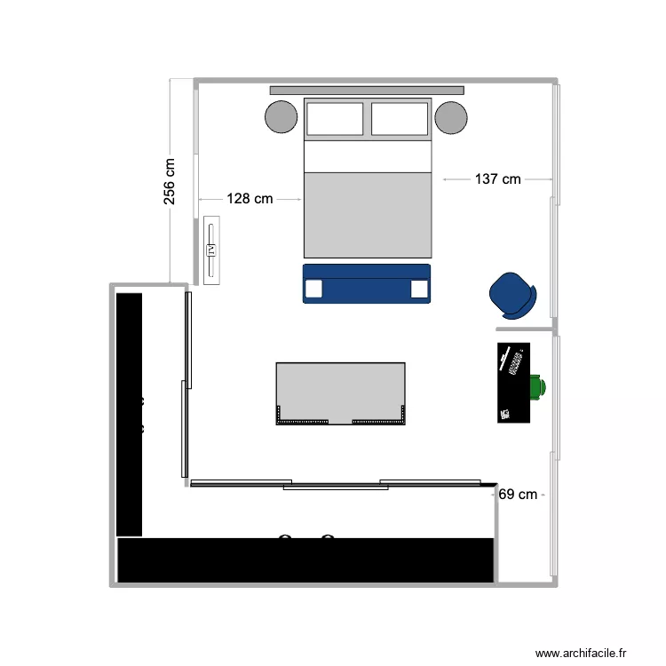 VDA CHAMBRE MASTER 17D. Plan de 