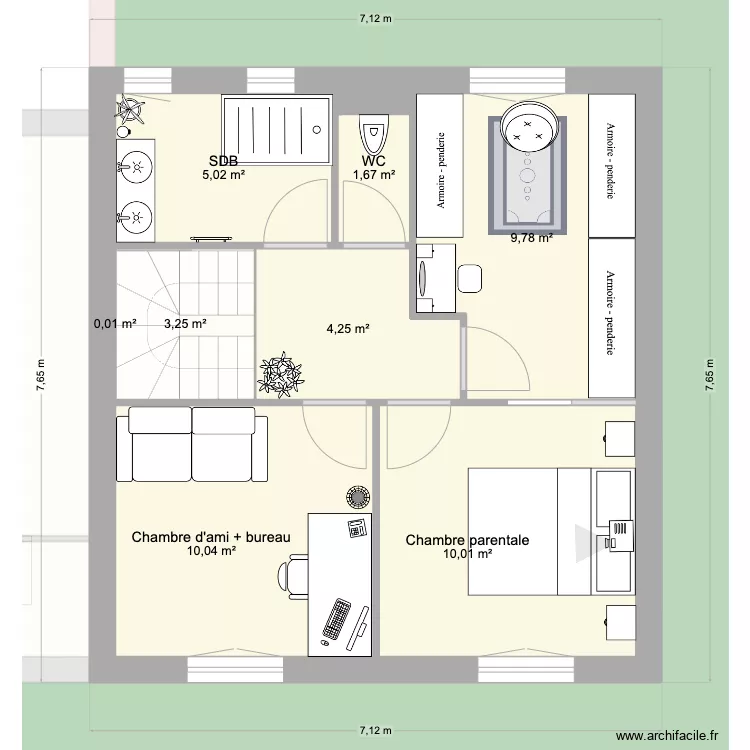 Maison modifi&eacute;e 2&egrave;me proposition la bonne. Plan de 
