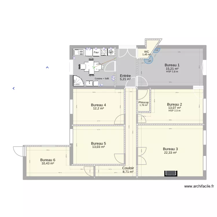 plan 2. Plan de 11  et 114 m²