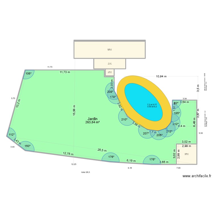 Jardin Le Rouret v1. Plan de 5 pièces et 308 m2