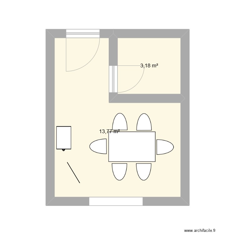 plan etp 2. Plan de 2 pièces et 17 m2