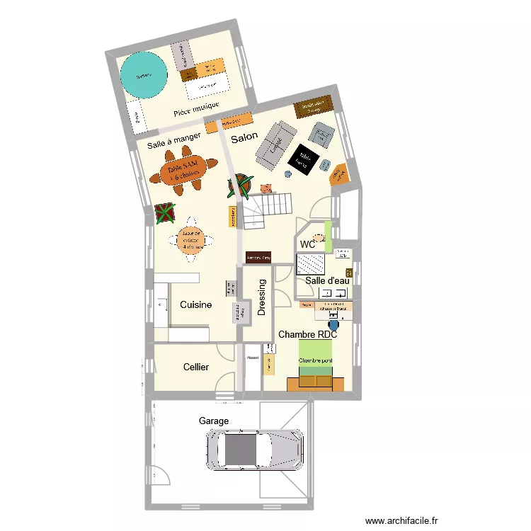 Maison. Plan de 8  et 138 m²