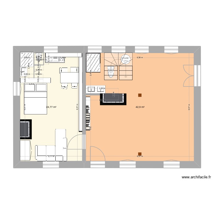 rez de chauss&eacute;e. Plan de 0 pièce et 0 m2