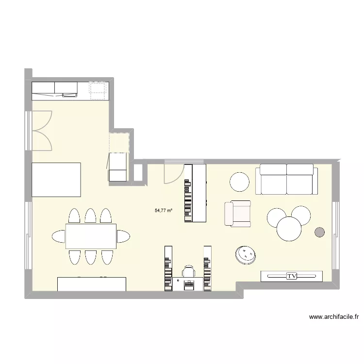 Appartement. Plan de 1  et 55 m²
