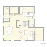 Plan chalet Vaudagne avec extension