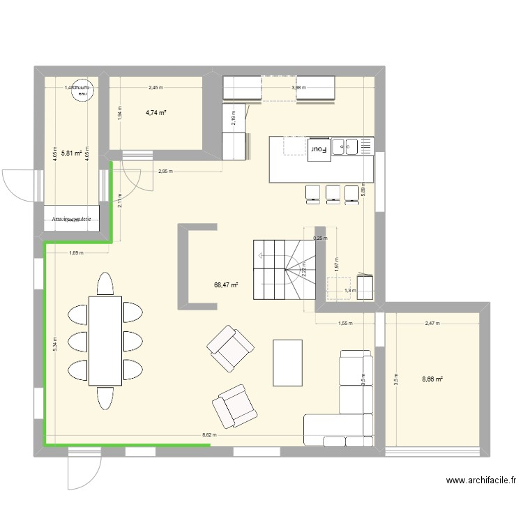 Plan chalet Vaudagne avec extension. Plan de 13 pièces et 160 m2