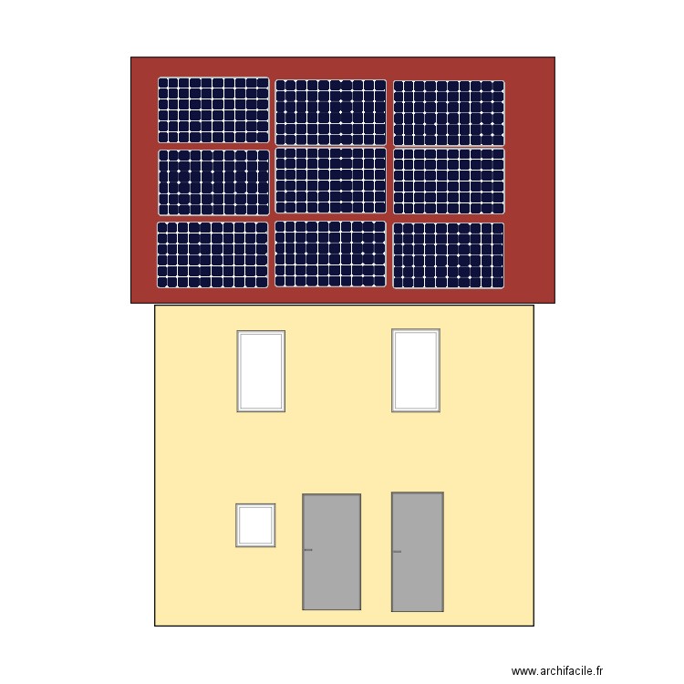 facade petite maison heyrieux  panneaux solaires. Plan de 0 pièce et 0 m2