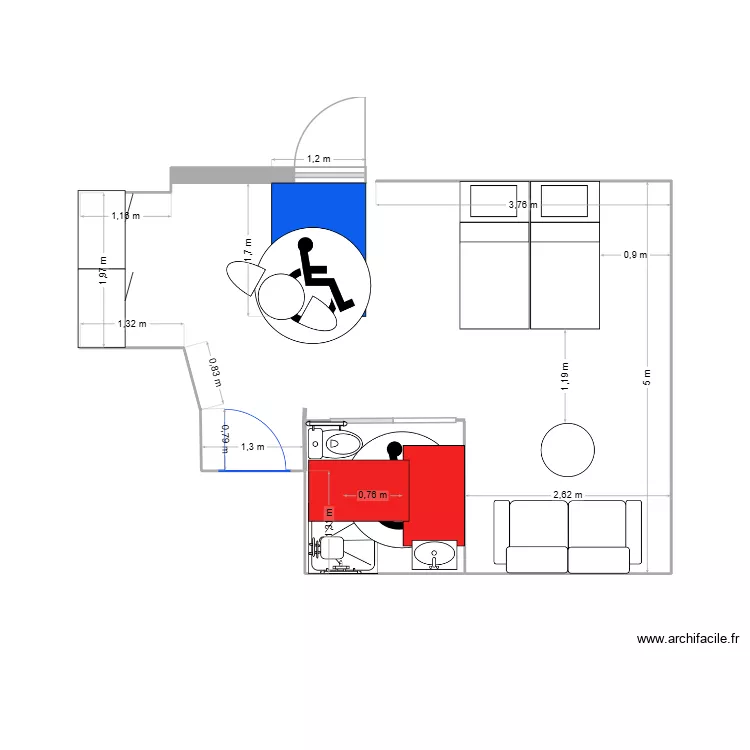 CHAMBRE AVEC SDB FAURE V2 A FAIRE VALIDER DDT A faire valider par nathalie. Plan de 
