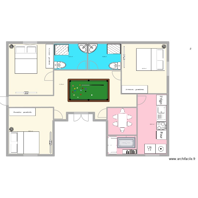 èçyè. Plan de 7 pièces et 284 m2