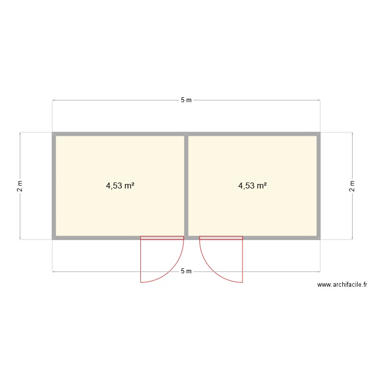 abris de jardin. Plan de 2 pièces et 9 m2