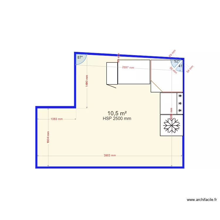 Meuble Mobalpa v1. Plan de 1 et 11 m² Meuble Mobalpa v1. Plan de 1 et 11 m²