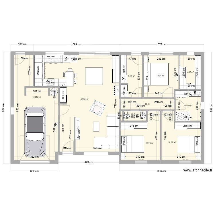 maison. Plan de 11 pièces et 119 m2