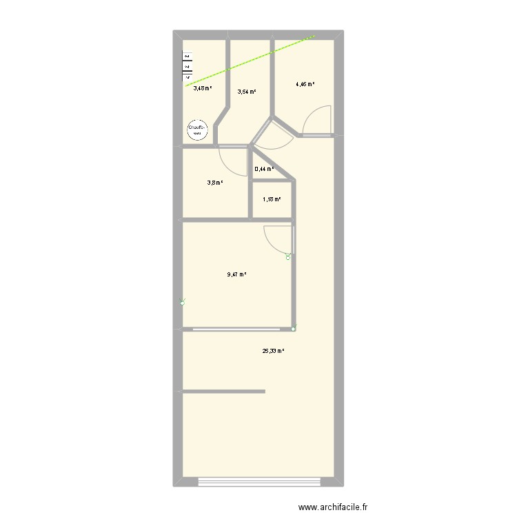 Maison2. Plan de 8 pièces et 52 m2