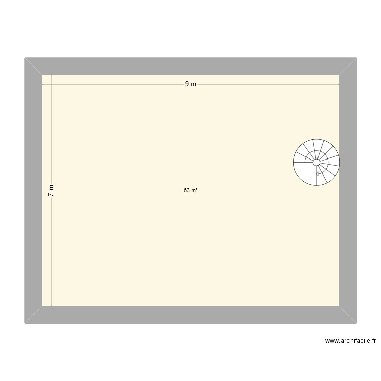 MAISON. Plan de 1 pièce et 63 m2