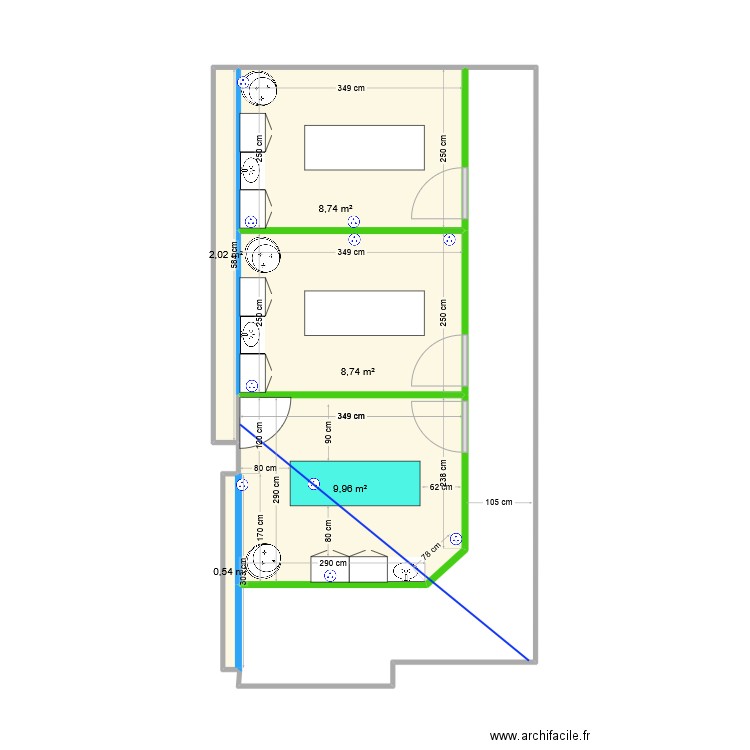 Oasis sous sol 2. Plan de 5 pièces et 30 m2