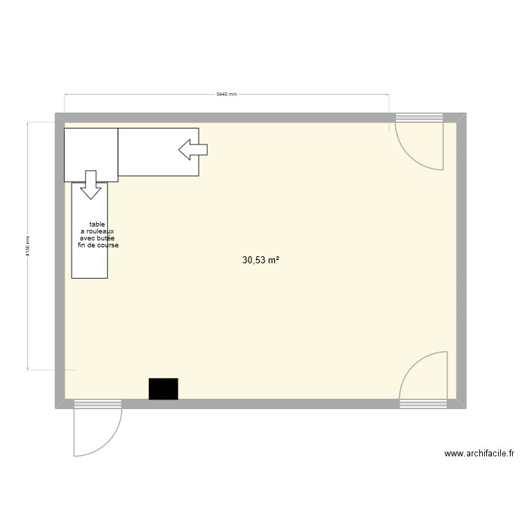 ORSAC CHATEAU D\'ANGEVILLE. Plan de 1 pièce et 31 m2