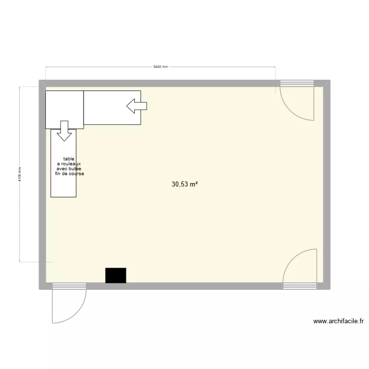 ORSAC CHATEAU D\'ANGEVILLE. Plan de 1 pièce et 31 m²