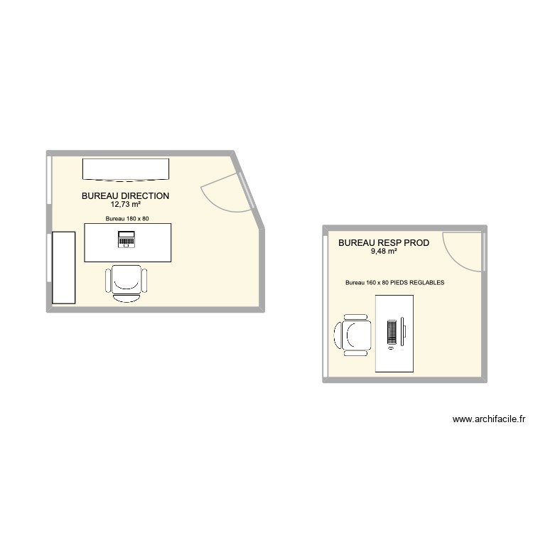Bureau Direction. Plan de 0 pièce et 0 m2