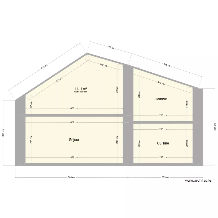 Maison Saint-Eloy / Plan de coupe / initial. Plan de 