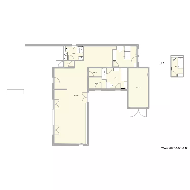 maison des bois. Plan de 9  et 122 m²