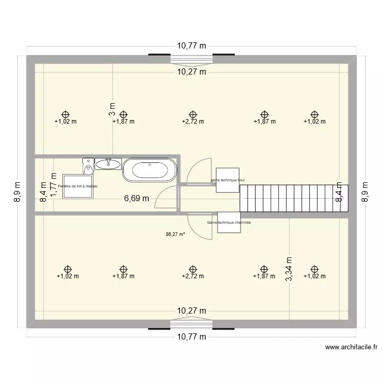 Tronchine 1er. Plan de 1 Pièce et 86 m²