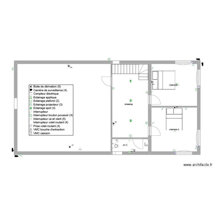 antoine téo 1er etage Ecl. Plan de 5 pièces et 113 m2
