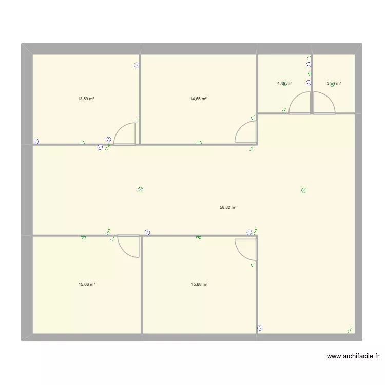 &eacute;tage. Plan de 7  et 126 m²