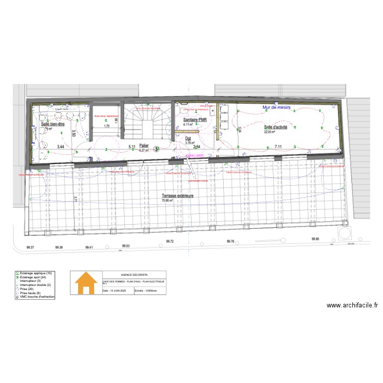 CDF - JETEAU - R+1 - PLAN ELEC. Plan de 0 pièce et 0 m2