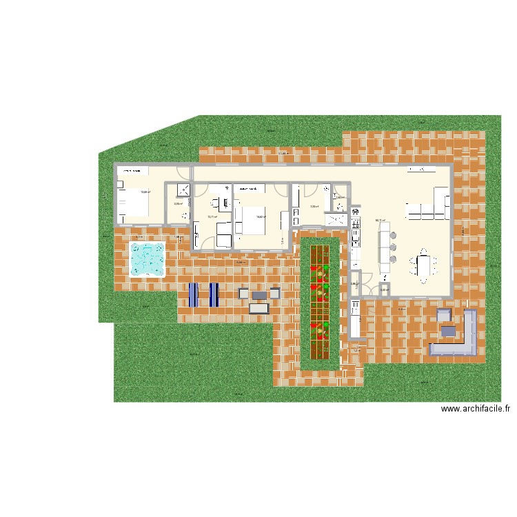 Plan04. Plan de 9 pièces et 111 m2
