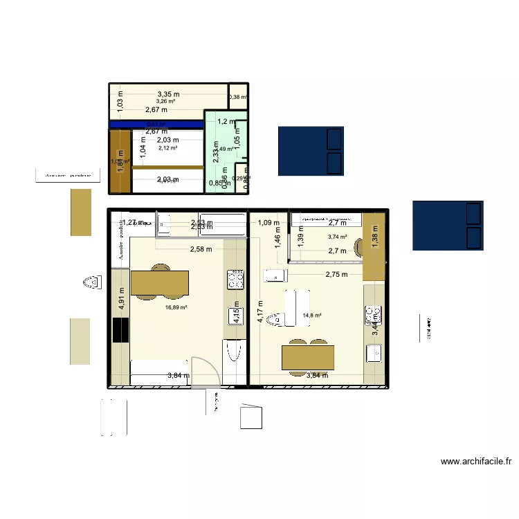 aqueduc 13 bis. Plan de 12 pièces et 49 m²