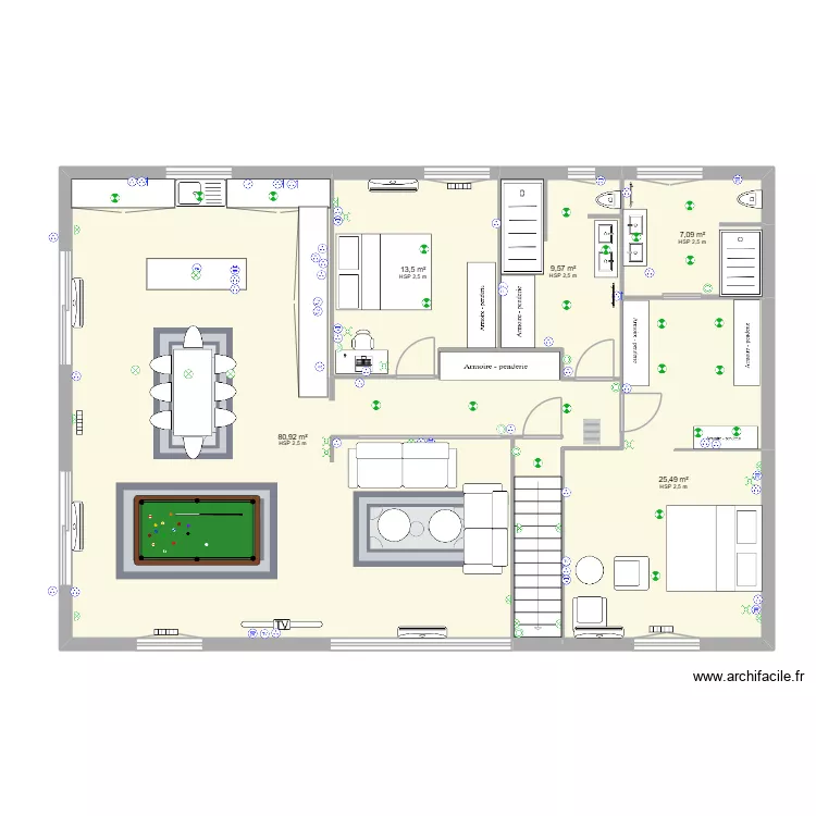 PLAN SALON. Plan de 5  et 137 m²