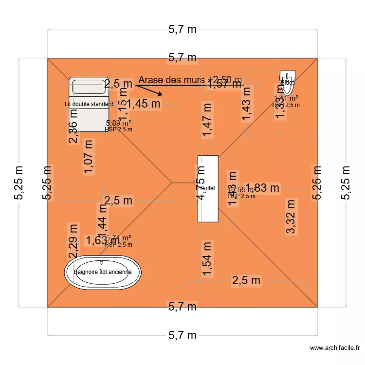 maison simple. Plan de 4 Pièces et 23 m² maison simple. Plan de 4 Pièces et 23 m²