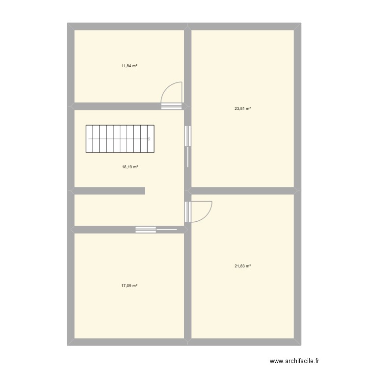 Haut ELO. Plan de 5 pièces et 93 m2