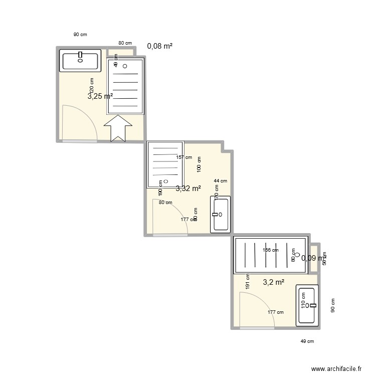 SDB SEVESTRE. Plan de 5 pièces et 10 m2
