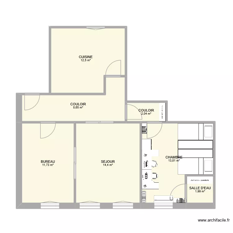 stage rama. Plan de 7  et 65 m²