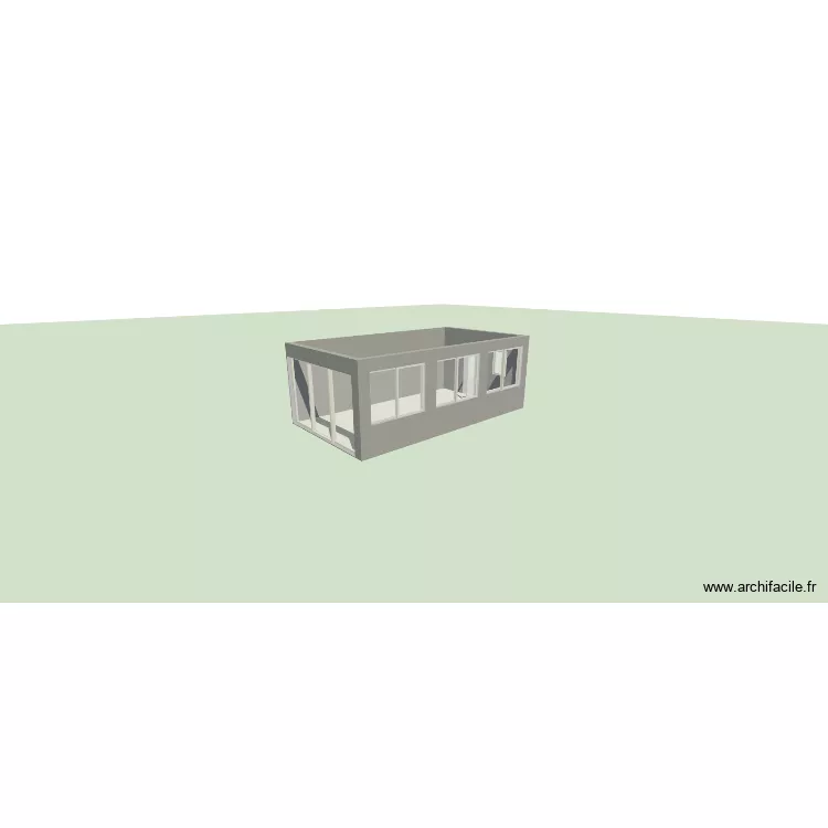 veranda. Plan de 1  et 23 m²