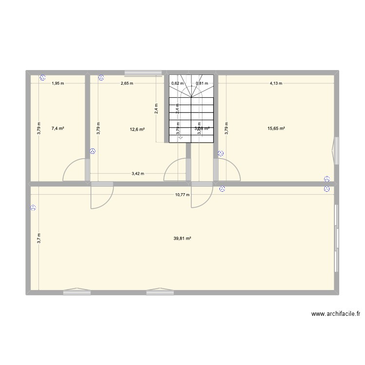 Maison -1. Plan de 5 pièces et 79 m2