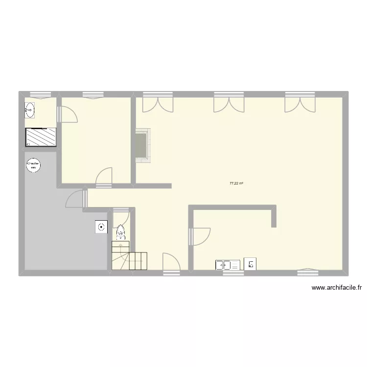 AMBOISE RDC DROIT. Plan de 5  et 112 m²