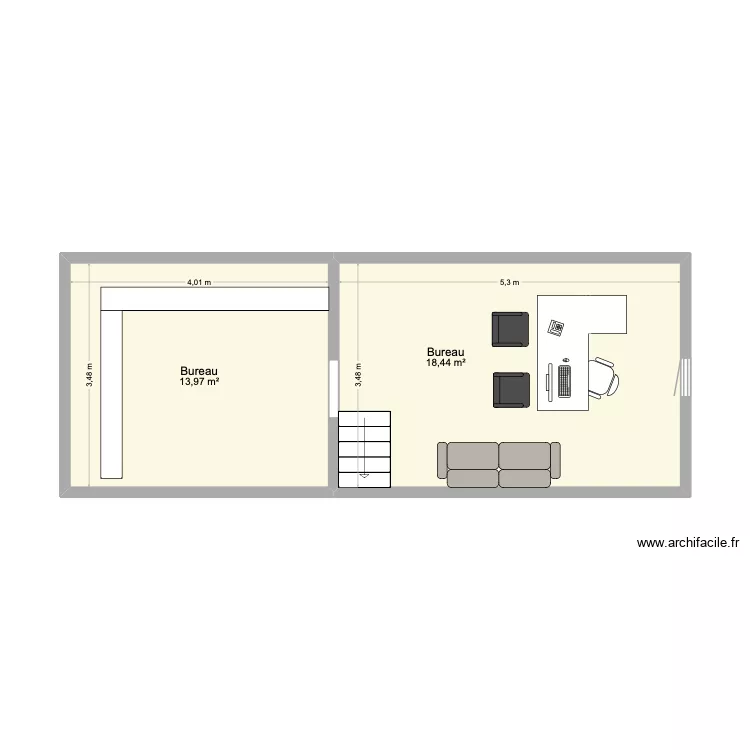 AUberchicourt étage. Plan de 2 Pièces et 32 m² AUberchicourt étage. Plan de 2 Pièces et 32 m²