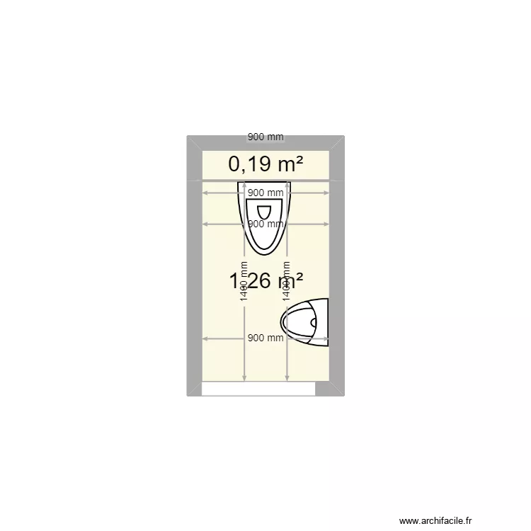 wc invit&eacute;s. Plan de 