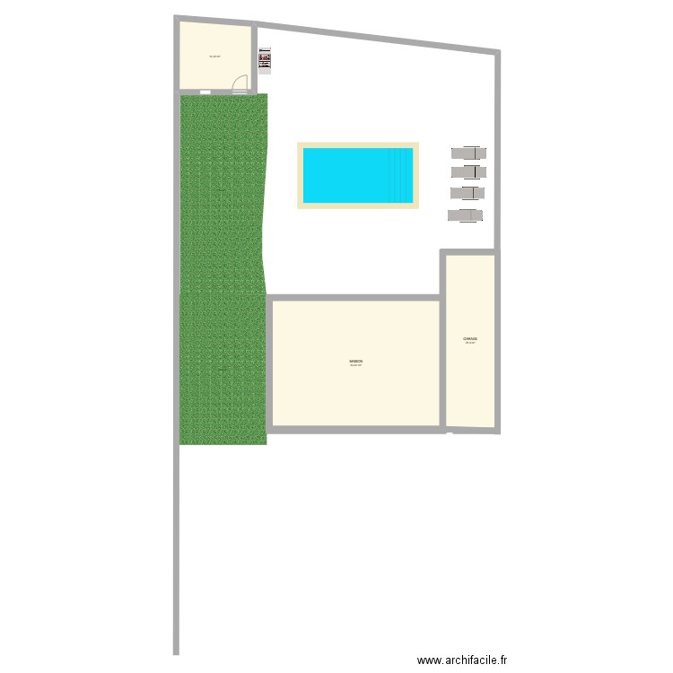 FUTUR PLAN DE MASSE ECHELLE. Plan de 3 pièces et 104 m2