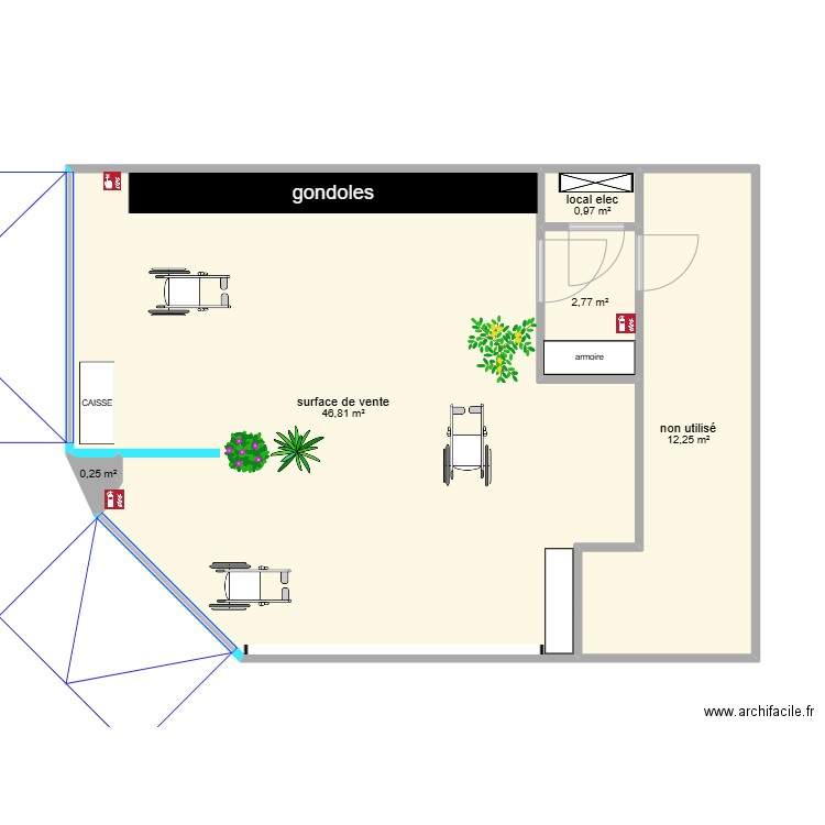 colombus. Plan de 5 pièces et 63 m2