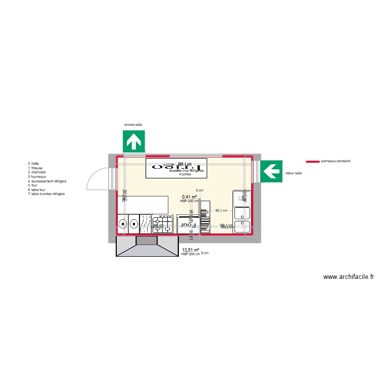 bovin .2. Plan de 2 pièces et 14 m2