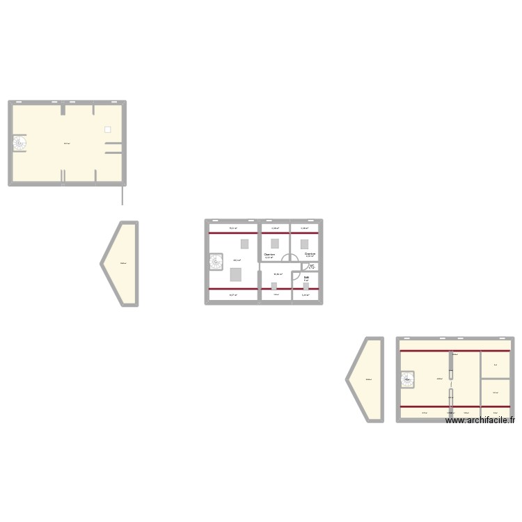 1fds. Plan de 52 pièces et 341 m2