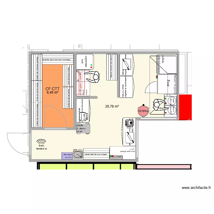 Labo Illkirch V1. Plan de 2 pièces et 27 m² Labo Illkirch V1. Plan de 2 pièces et 27 m²