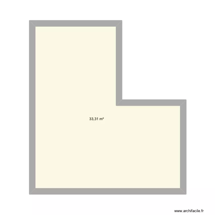 2 S&eacute;jour L. Plan de 1 Pièce et 33 m²
