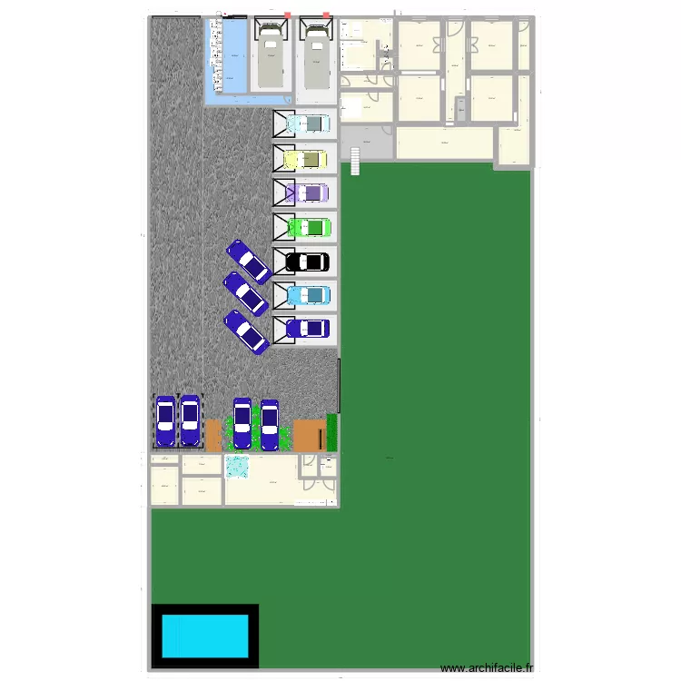 Forchies 2 Garage + Lavoir + Wellness V3. Plan de 45  et 1604 m²