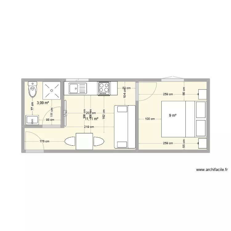 studio azzefoune 1. Plan de 