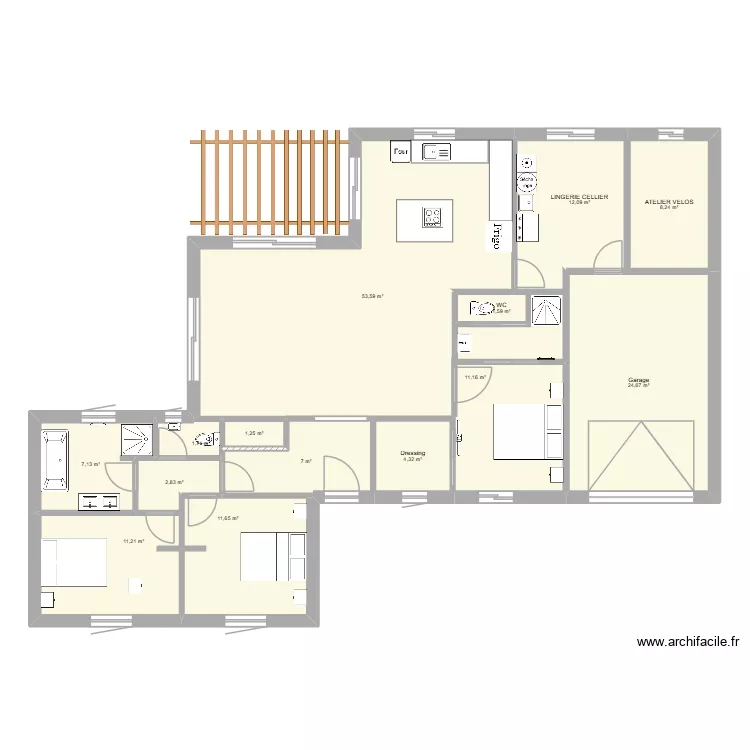 maison 40 TER + JARDIN MOD. Plan de 14  et 158 m²